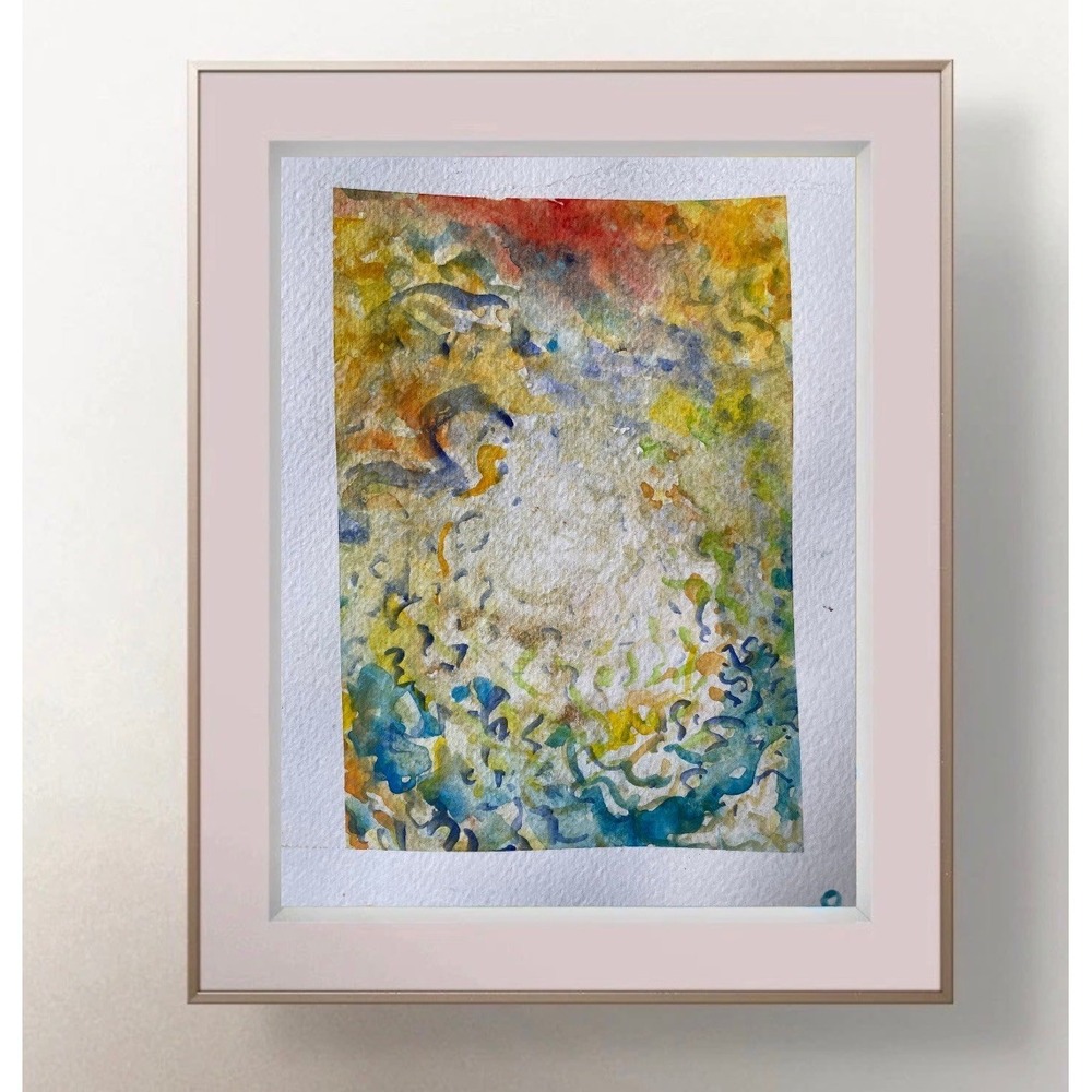 Oman Original Art 8x6 Paper Etheric Spirit Gestural Minimalism Painting Fine Art